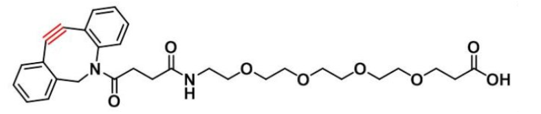 二苯并环辛炔-四聚乙二醇-羧基产品描述