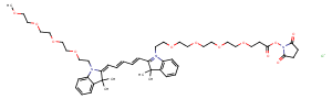 N-(m-PEG4)-N'-(PEG4-NHS ester)-Cy5 Chemical Structure
