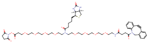 N-(DBCO-PEG4)-N-Biotin-PEG4-NHS Chemical Structure
