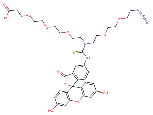 2086689-04-3 N-(Azido-PEG2)-N-Fluorescein-PEG3-acid Chemical Structure