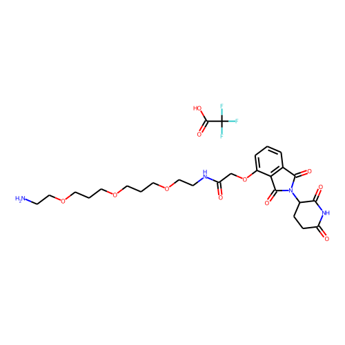 Thalidomide-O-amido-PEG1-(C1-PEG)2-C2-NH2 Chemical Structure