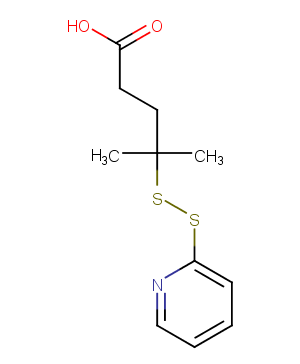 4-Methyl-4-(pyridin-2-yldisulfanyl)pentanoic acid Chemical Structure