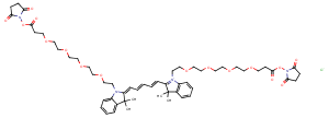 Bis-(N,N'-PEG4-NHS ester)-Cy5 Chemical Structure