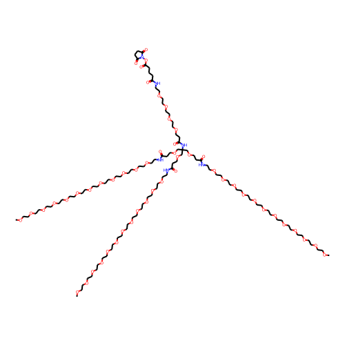 NHS-PEG4-(m-PEG12)3-ester Chemical Structure