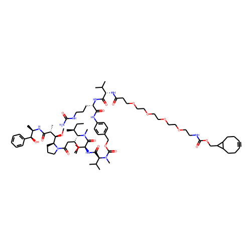 endo-BCN-PEG4-Val-Cit-PAB-MMAE Chemical Structure