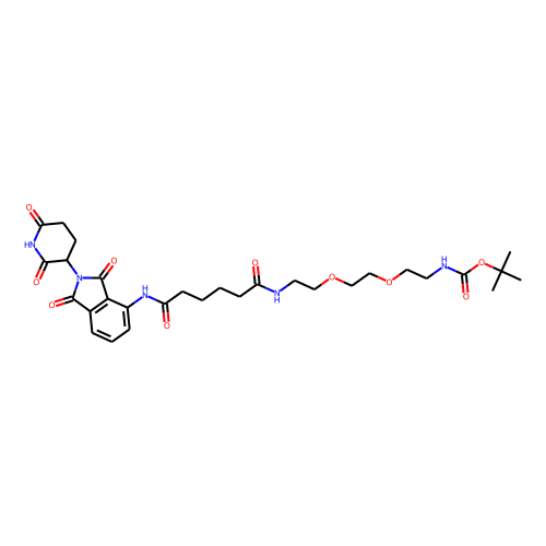 Pomalidomide-amido-C4-amido-PEG2-C2-NH-Boc Chemical Structure