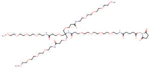 NHS-PEG4-(m-PEG4)3-ester Chemical Structure