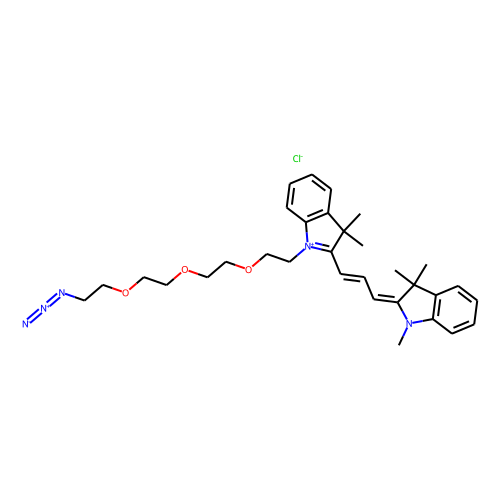 N-methyl-N'-(azide-PEG3)-Cy3 Chemical Structure