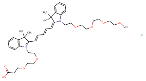 2107273-24-3 N-(m-PEG4)-N'-(PEG2-acid)-Cy5 Chemical Structure