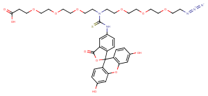 2100306-50-9 N-(Azido-PEG3)-N-Fluorescein-PEG3-acid Chemical Structure
